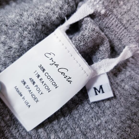 Enzo Costa Ribbed Knit Mini Dress Sleeveless Crewneck - Picture 10 of 14